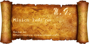 Misics Ivána névjegykártya